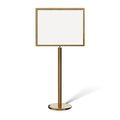 Montour Line SignFrame FloorStanding 22x28H Satin Brass WET FLOOR PLEASE BE CAREFUL FSE200-2228-H-SB-WETFLRDBL